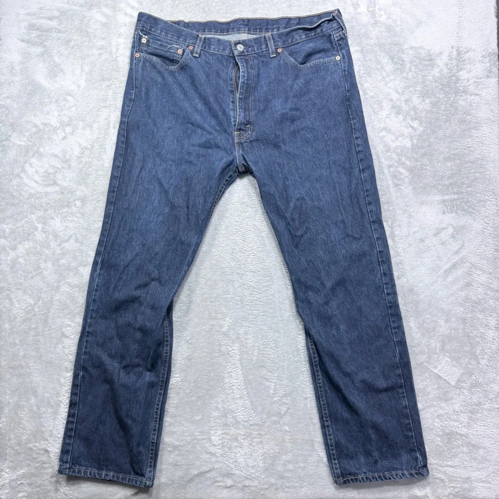 Levi's 505 Regular Fit Jeans Mens 40x32 Dark Wash Blue Straight Leg Denim